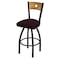Holland Bar Stool Co 25" Swivel Counter Stool, Black Wrinkle, Med Back, Canter Bordeaux Seat 83025BWMedMplB005 - alternate 1